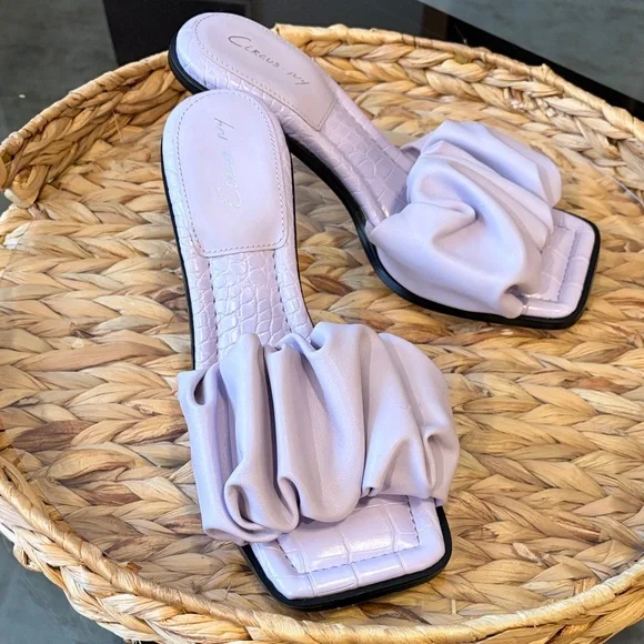 Circus by Sam Edelman Lilac Ruched Slide Mules size 7.5 - Picture 1 of 7